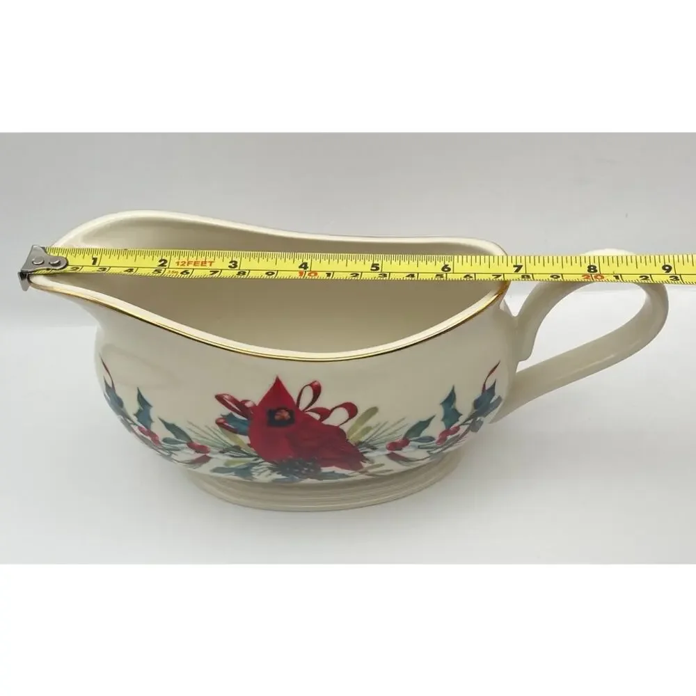 Lenox Winter Greeting Gravy Bowl & Under Plate Original Box